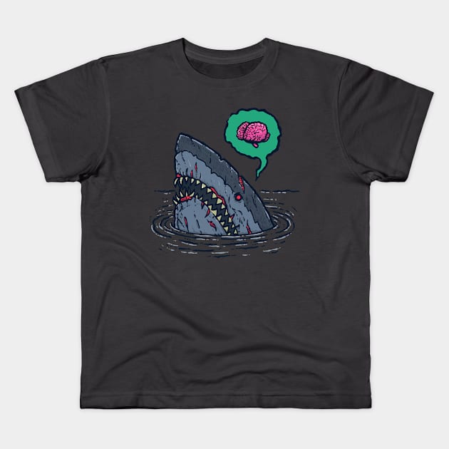 Zombie Shark II Kids T-Shirt by nickv47